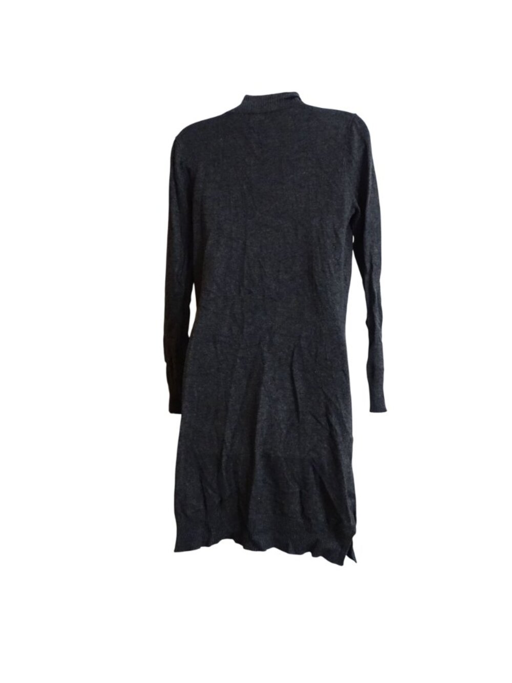 Cielo Open Front Long Knit Cardigan Sweater Charcoal Gray Women Size S Pockets - Picture 3 of 9